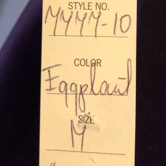 Ideas by Barbara Gown Style# 7777-10 Eggplant Size M NWT - Picture 7 of 16